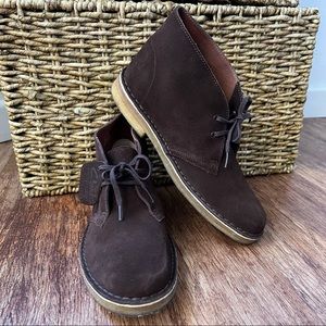 Women’s Clarks Original Desert Boots Chocolate Brown Suede Sz 9 1/2 M